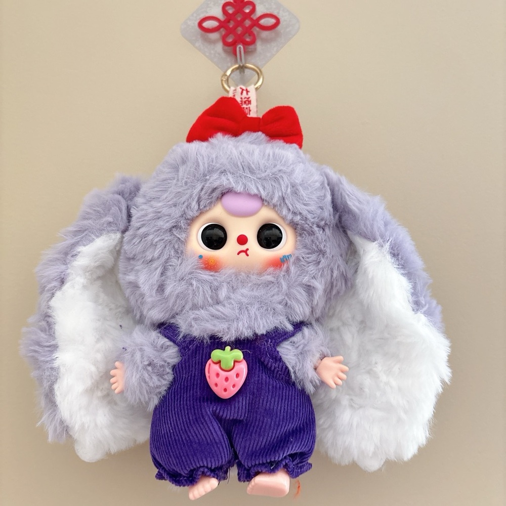 Baby Three Rabbit Macaron Cute Bunny V2 Plush Blind Box -purple